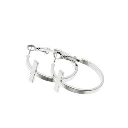 Örhängen - Cross Hoop Silver Earring Örhängen - Cross Hoop Silver Earring