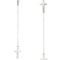 Örhängen - Cross Two Chain Earring Silver Örhängen - Cross Two Chain Earring Silver