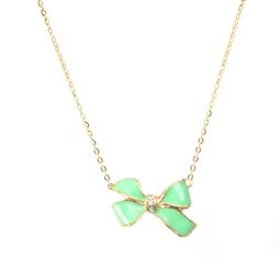 Halsband - Bow Stone Mint Necklace Halsband - Bow Stone Mint Necklace