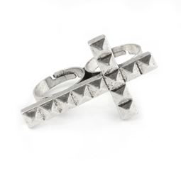 Ringar - Dubbelring Kors med nitar Ringar - Dubbelring Kors med nitar