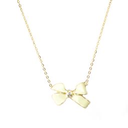 Halsband - Bow Stone White Necklace Halsband - Bow Stone White Necklace