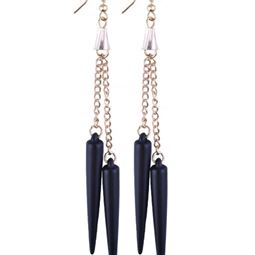 Örhängen - Black Gold Spikes Tassels Earring Örhängen - Black Gold Spikes Tassels Earring