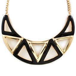 Halsband - Black Collar Gold Necklace Halsband - Black Collar Gold Necklace