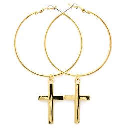 Örhängen - Cross Dangle Gold Earing Örhängen - Cross Dangle Gold Earing