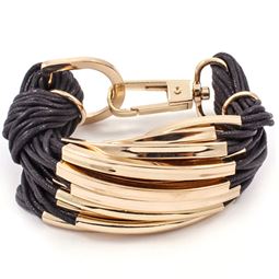 Armband - Multi Cord Tube Black Bracelet