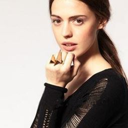 Ringar - Pyramids Two Gold Ring Ringar - Pyramids Two Gold Ring